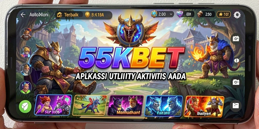 Screenshot 55KBET menampilkan antarmuka aplikasi Utility yang user-friendly.