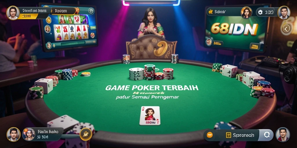 Tampilan gameplay Poker yang mendebarkan di 68IDN.