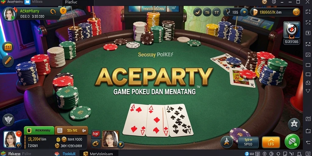 Tampilan screenshot menunjukkan keseruan dan antusiasme gameplay Poker.