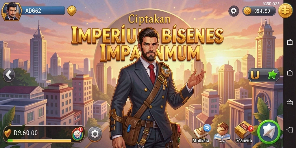 Tangkapan layar gameplay <strong>ADG62</strong> menampilkan kekayaan pilihan bisnis yang bisa dijalankan.
