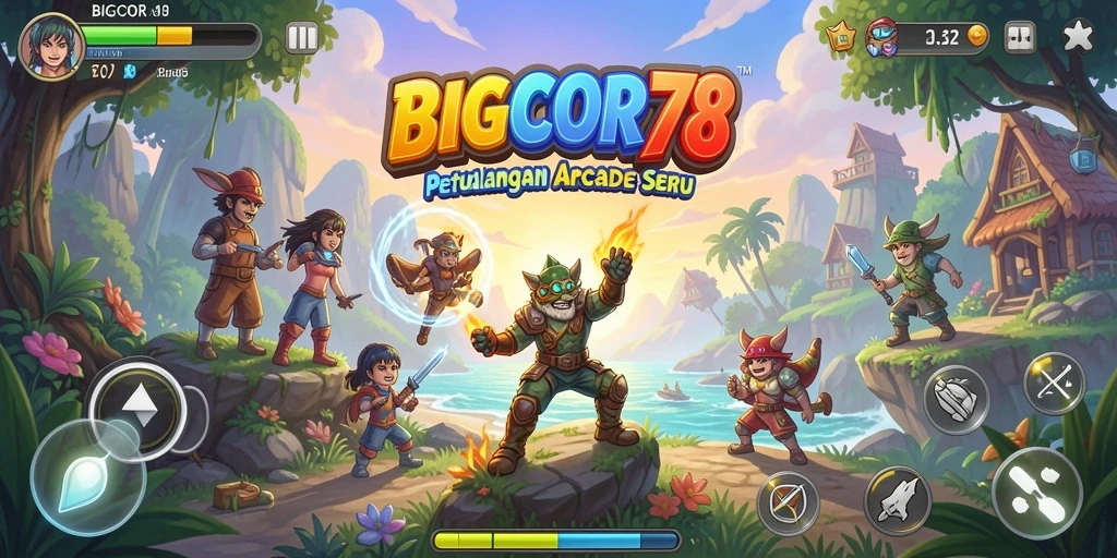 Screenshot gameplay BIGCOR78 yang memukau dengan aksi arcade seru.