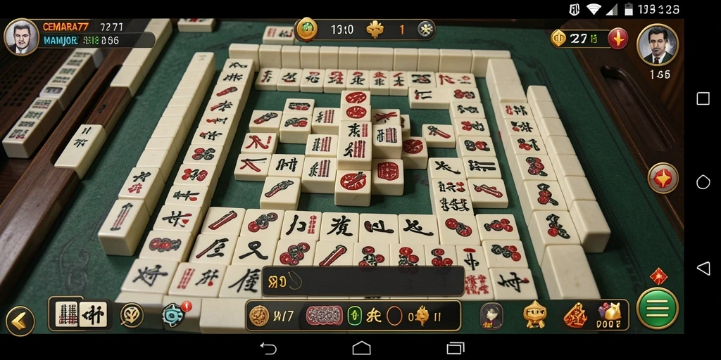 Tampilan gameplay CEMARA77 dengan tantangan Mahjong yang seru.
