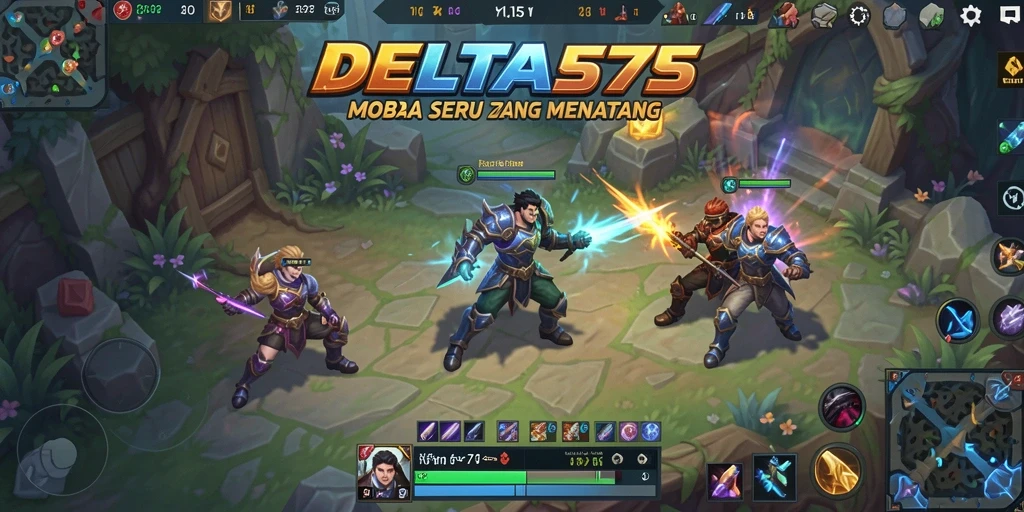 Tampilan aksi seru dalam permainan MOBA DELTA575.