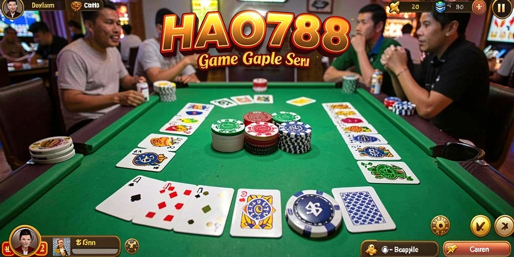 Tampilan gameplay HAO788 yang seru dalam permainan Gaple.