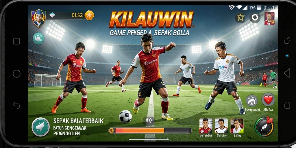 Tampilan gameplay mendebarkan di KILAUWIN, saat pemain berlaga di lapangan.