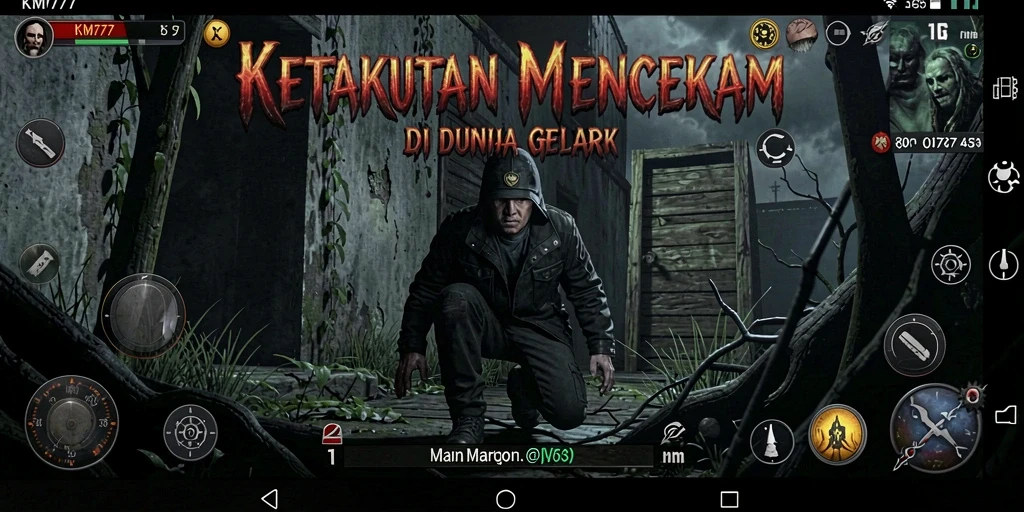 Gameplay KM777 menampilkan momen horor yang intens dan mencekam.