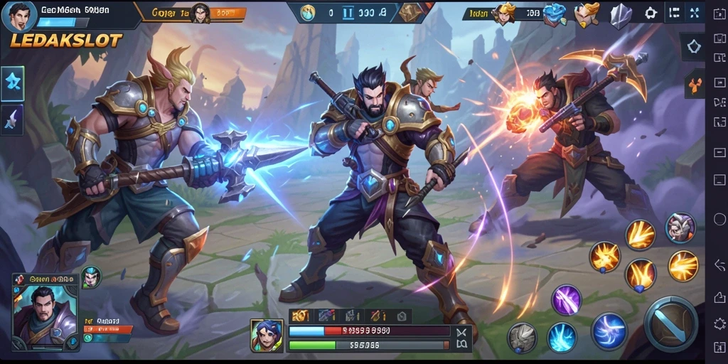 Gameplay aksi seru di <strong>LEDAKSLOT</strong> dengan pertempuran tim yang intens.