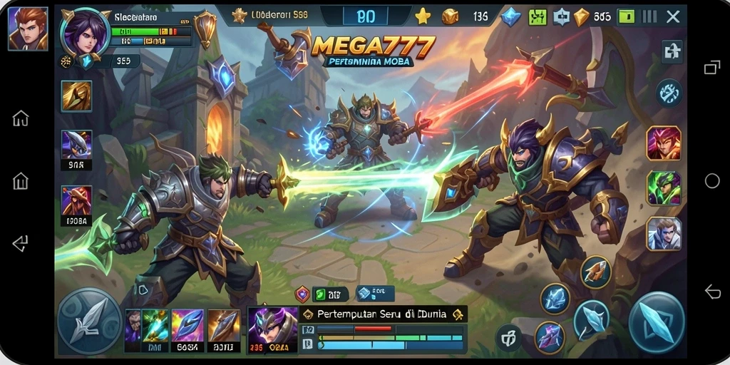 Gameplay seru di arena MOBA MEGA777.