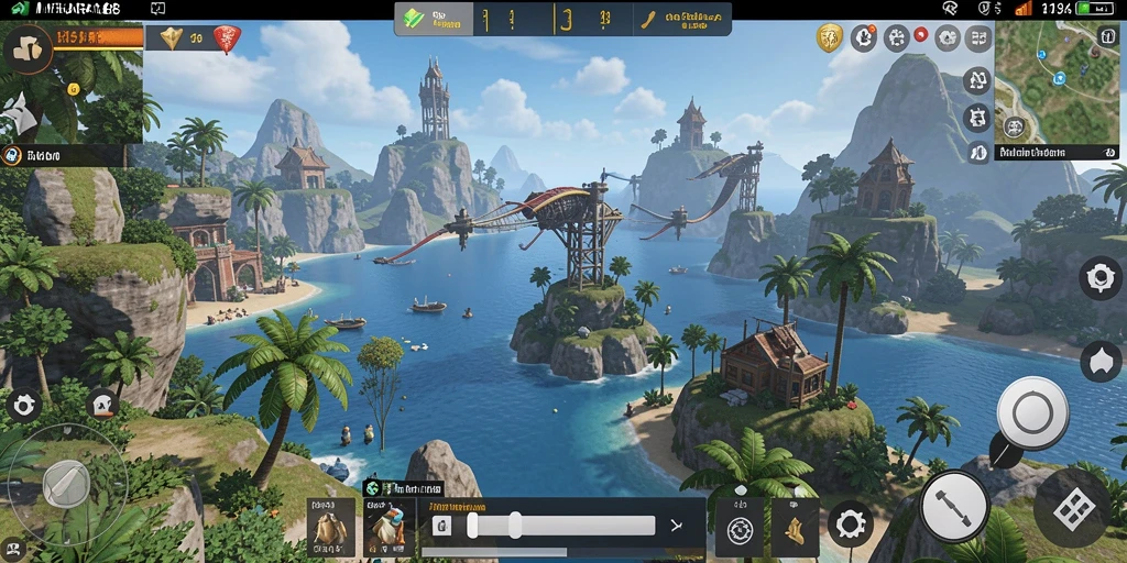Screenshot utama MENARA188 menampilkan berbagai lokasi indah di dunia terbuka.