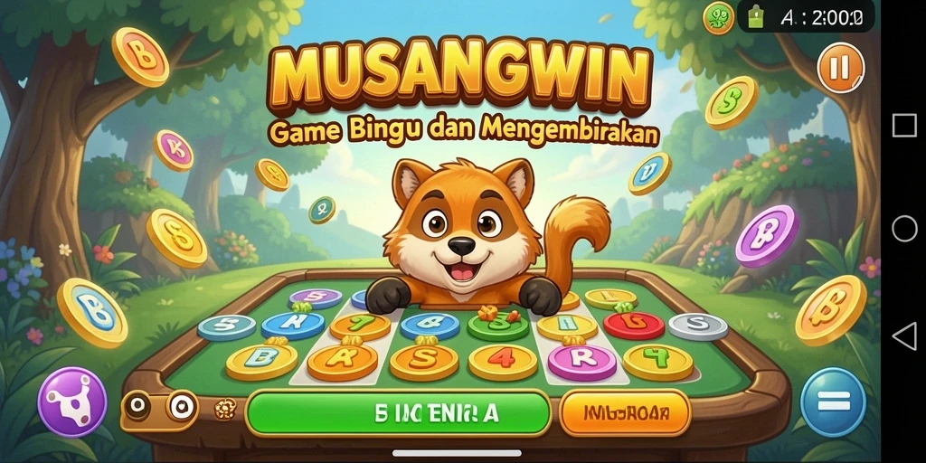 Tangkapan layar utama menunjukkan gameplay seru MUSANGWIN Bingo.