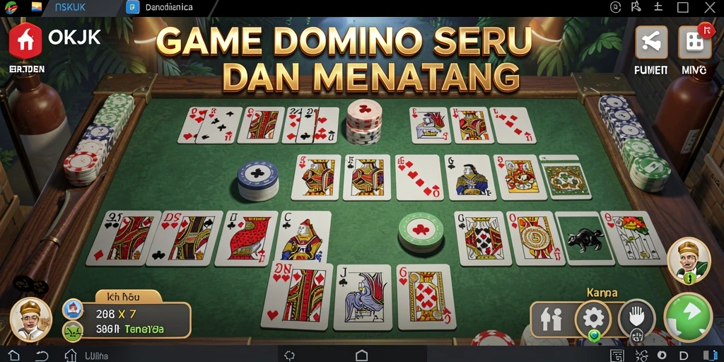 Gameplay seru dalam permainan Domino OKJK.
