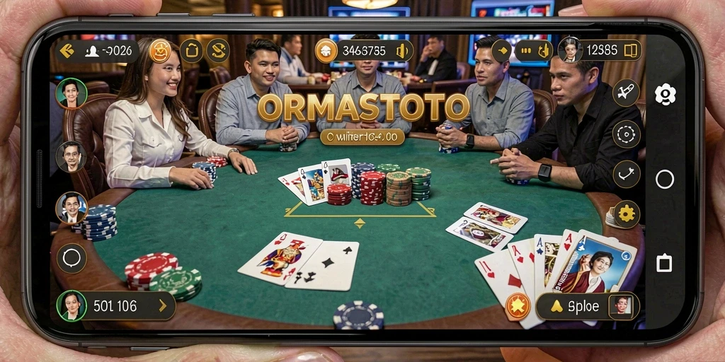 Screenshot gameplay ORMASTOTO yang menunjukkan keseruan bermain Poker.