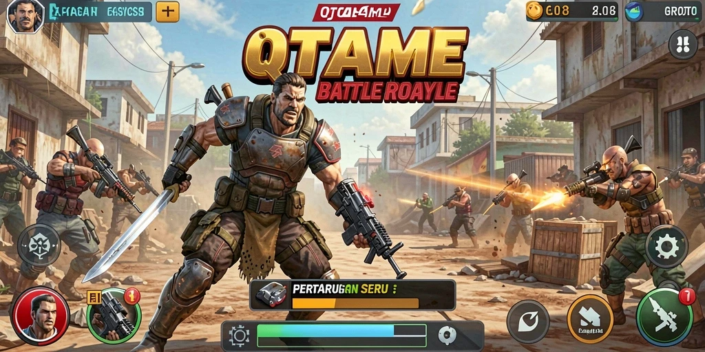 Tampilan aksi mendebarkan dalam gameplay Battle Royale