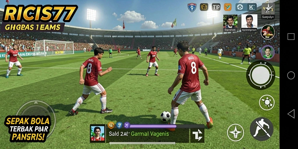 Tampilan gameplay RICIS77 yang intens dan seru dalam sepak bola.