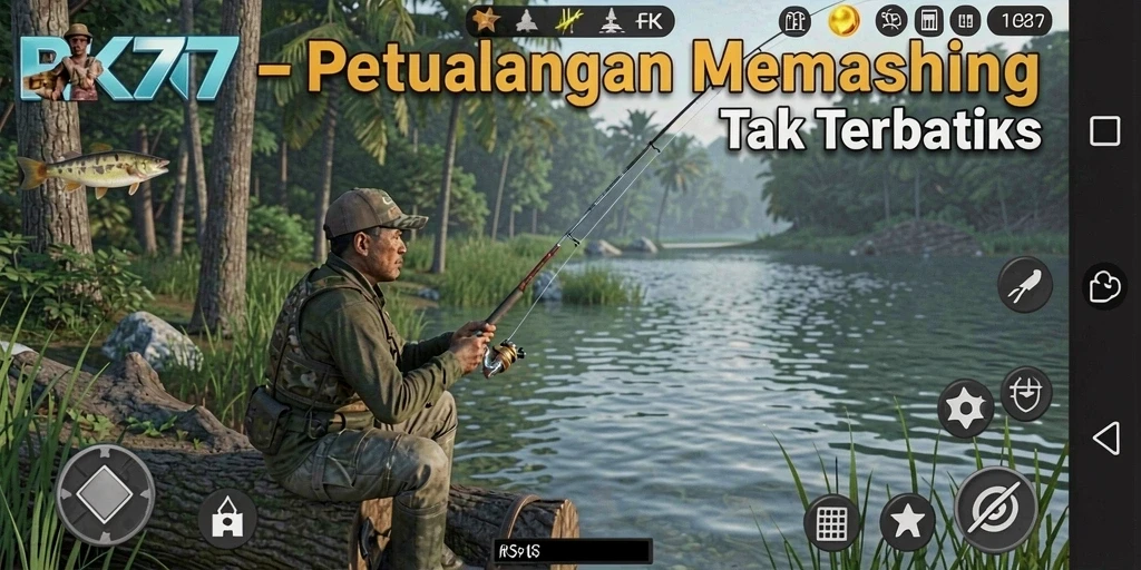 Tangkapan ikan besar dari RK77 menunjukkan aksi seru gameplay memancing.