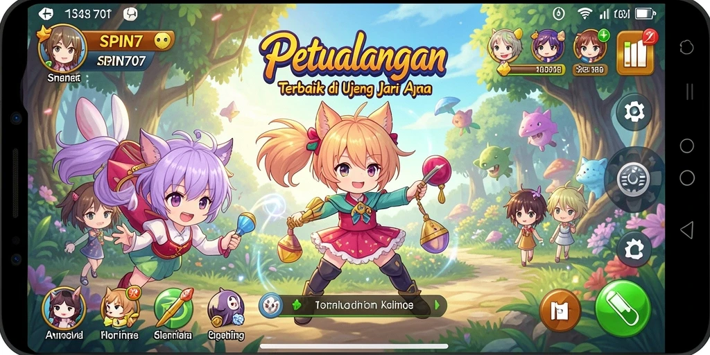 Screenshot gameplay SPIN707 menampilkan karakter anime yang penuh aksi.