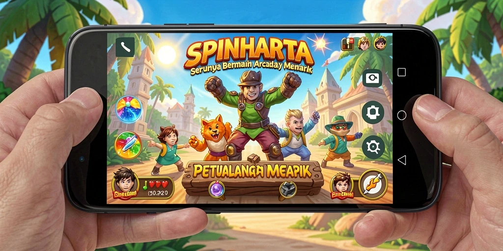 Tampilan gameplay menarik dari SPINHARTA yang seru dan penuh warna.