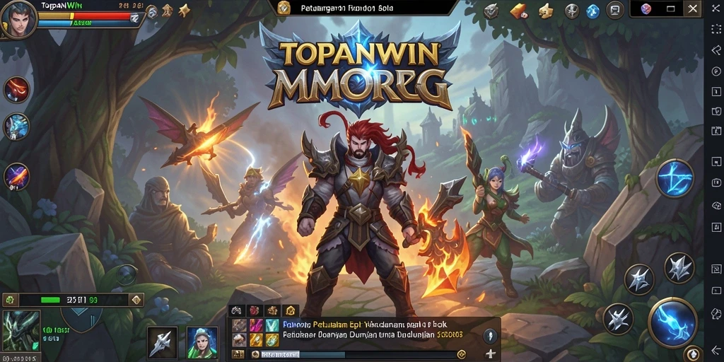 Tampilan utama gameplay TOPANWIN menampilkan petualangan seru di dunia MMORPG.