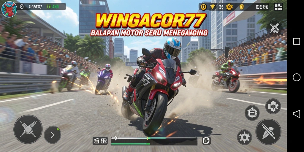 Gameplay balapan motor yang seru dan menegangkan.