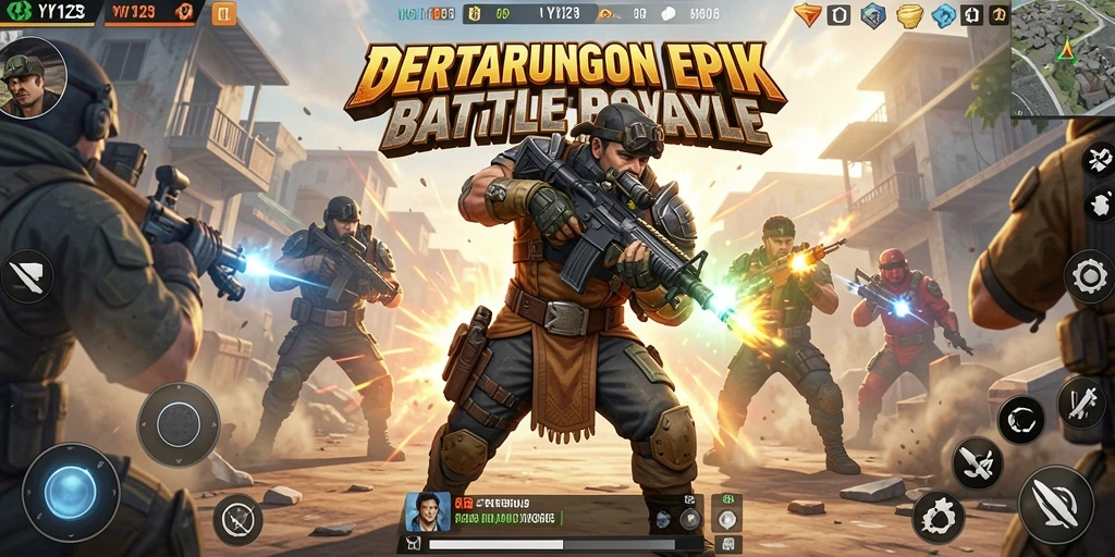 Gameplay seru dan menegangkan di dunia Battle Royale YY123.